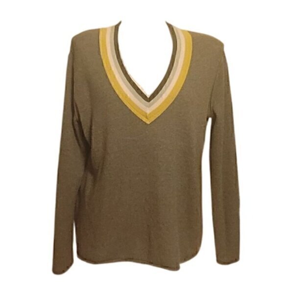 ATM Anthony Thomas Melillo Cashmere V-neck Sweater Gray L - Picture 1 of 7